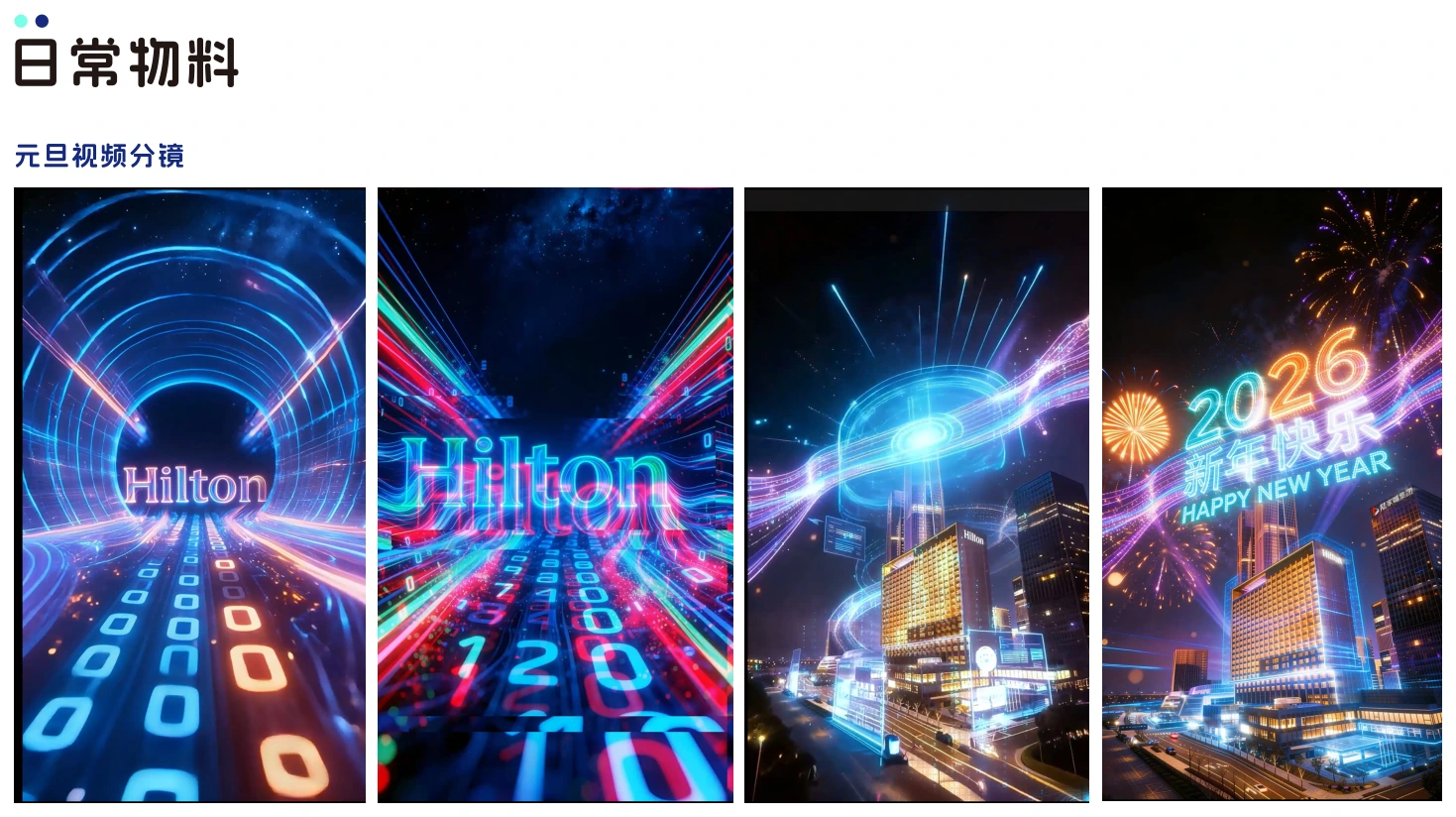 Hilton 元旦视频分镜